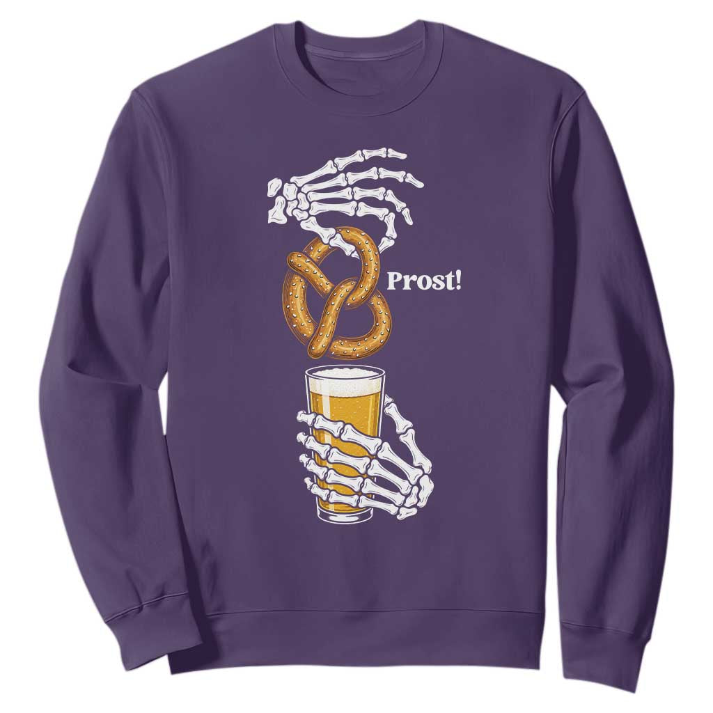 Prost Beer Lover Skeleton Hands German Festival Graphic Sweatshirt TS12 Purple Print Your Wear