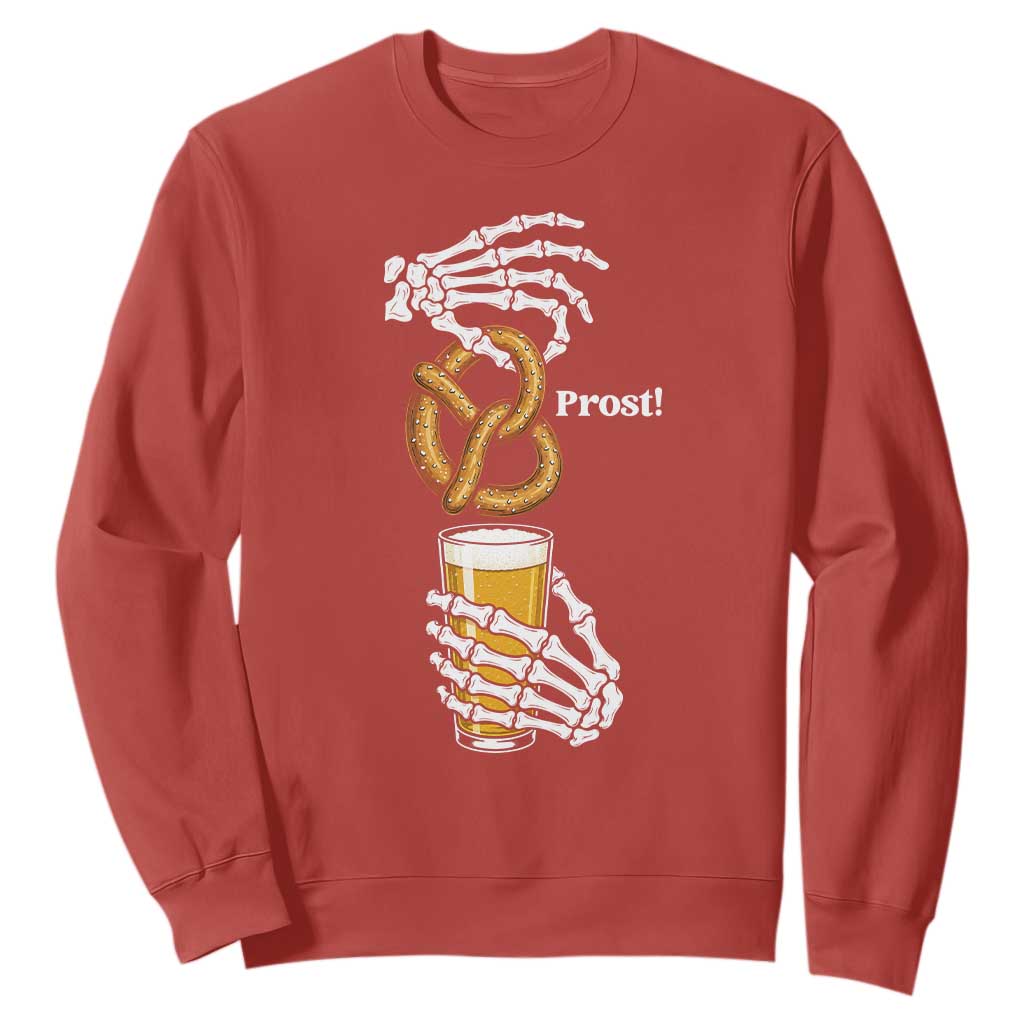 Prost Beer Lover Skeleton Hands German Festival Graphic Sweatshirt TS12 Red Print Your Wear