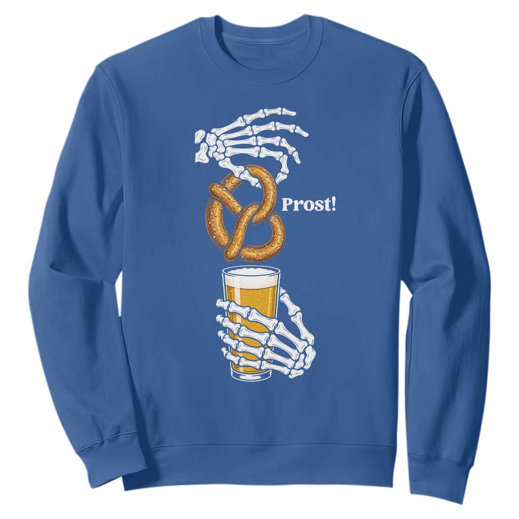 Prost Beer Lover Skeleton Hands German Festival Graphic Sweatshirt TS12 Royal Blue Print Your Wear