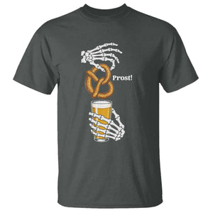 Prost Beer Lover Skeleton Hands German Festival Graphic T Shirt TS12 Dark Heather Print Your Wear