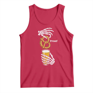 Prost Beer Lover Skeleton Hands German Festival Graphic Tank Top TS12 Red Print Your Wear