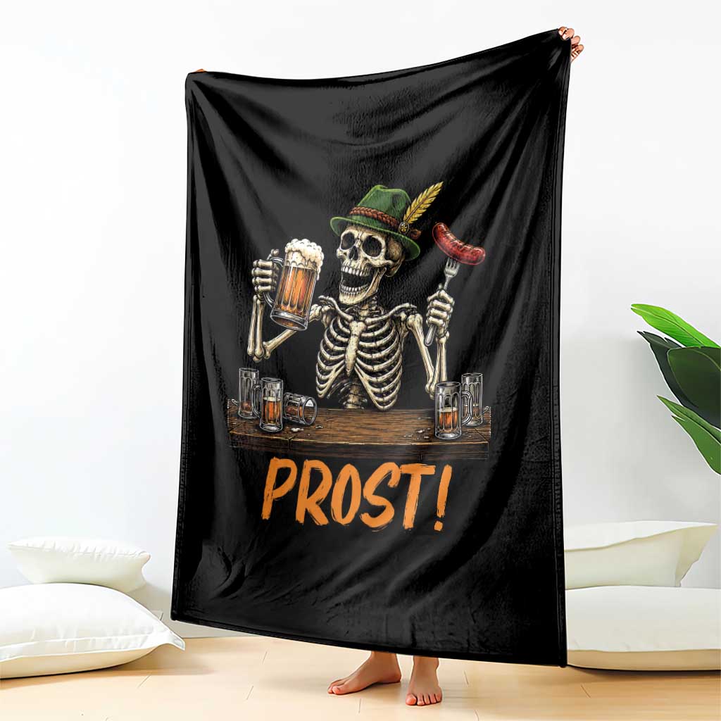 Funny Skeleton Oktoberfest Throw Blanket Prost Beer Lover Bavarian Gift TS12 Print Your Wear