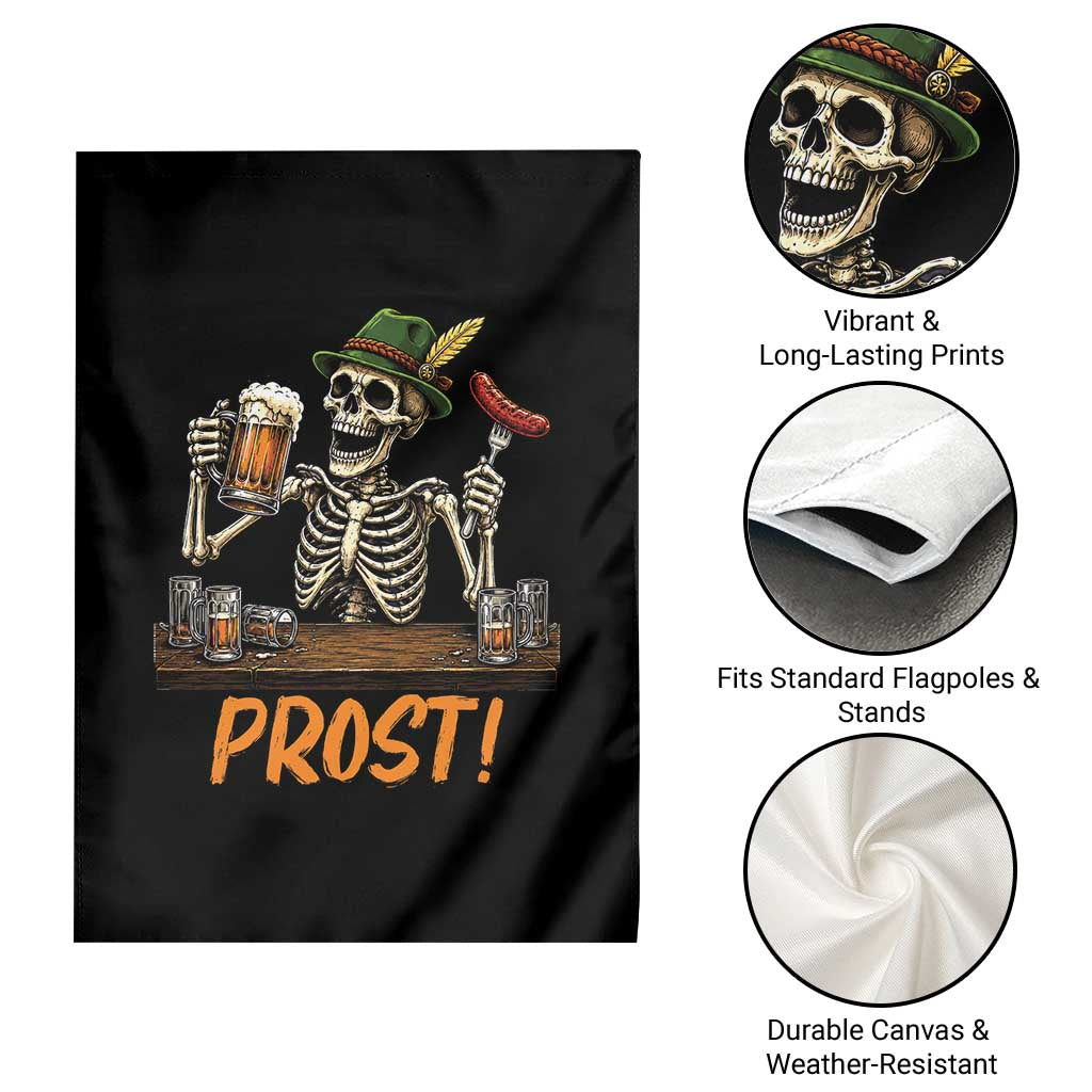 Funny Skeleton Oktoberfest Garden Flag Prost Beer Lover Bavarian Gift TS12 Print Your Wear
