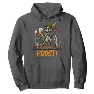 Funny Skeleton Oktoberfest Hoodie Prost Beer Lover Bavarian Gift TS12 Dark Heather Print Your Wear