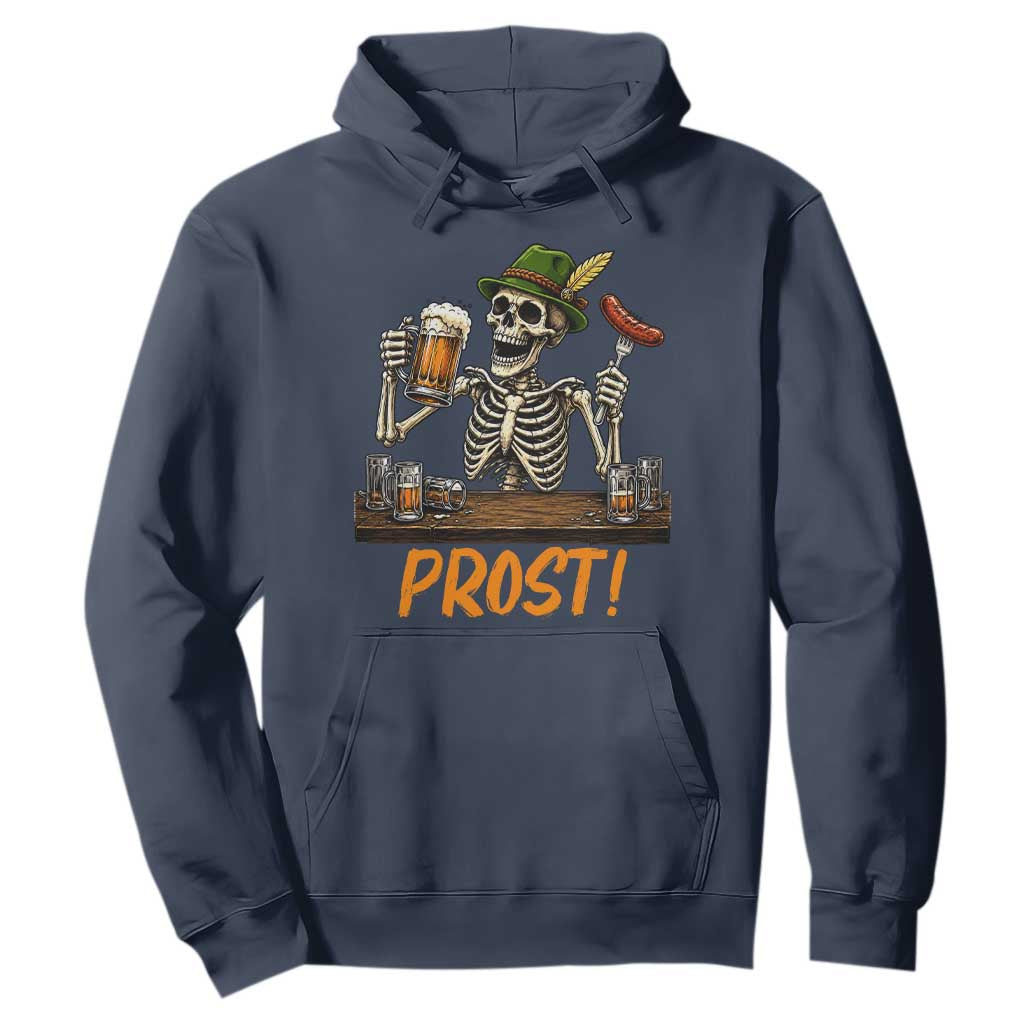 Funny Skeleton Oktoberfest Hoodie Prost Beer Lover Bavarian Gift TS12 Navy Print Your Wear