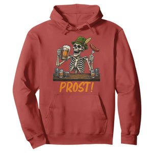 Funny Skeleton Oktoberfest Hoodie Prost Beer Lover Bavarian Gift TS12 Red Print Your Wear