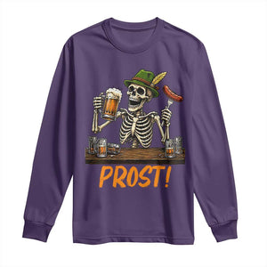 Funny Skeleton Oktoberfest Long Sleeve Shirt Prost Beer Lover Bavarian Gift TS12 Purple Print Your Wear