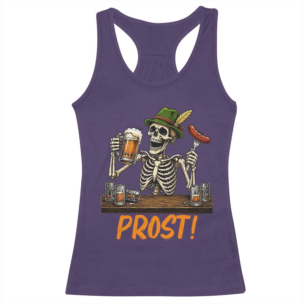 Funny Skeleton Oktoberfest Racerback Tank Top Prost Beer Lover Bavarian Gift TS12 Purple Print Your Wear
