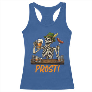 Funny Skeleton Oktoberfest Racerback Tank Top Prost Beer Lover Bavarian Gift TS12 Royal Blue Print Your Wear