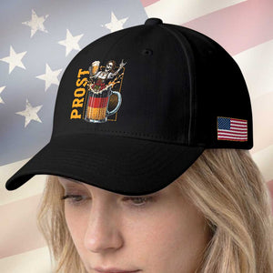Funny Skeleton Oktoberfest Baseball Cap Spooky Prost German Beer Drinker Graphic TS12 Print Your Wear
