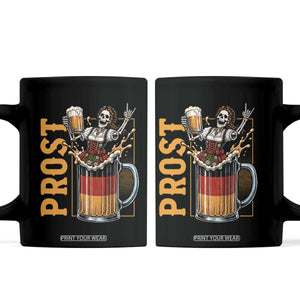 Funny Skeleton Oktoberfest Coffee Mug Spooky Prost German Beer Drinker Graphic TS12 Black Print Your Wear