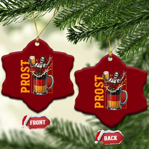 Funny Skeleton Oktoberfest Ceramic Ornament Spooky Prost German Beer Drinker Graphic TS12 Print Your Wear