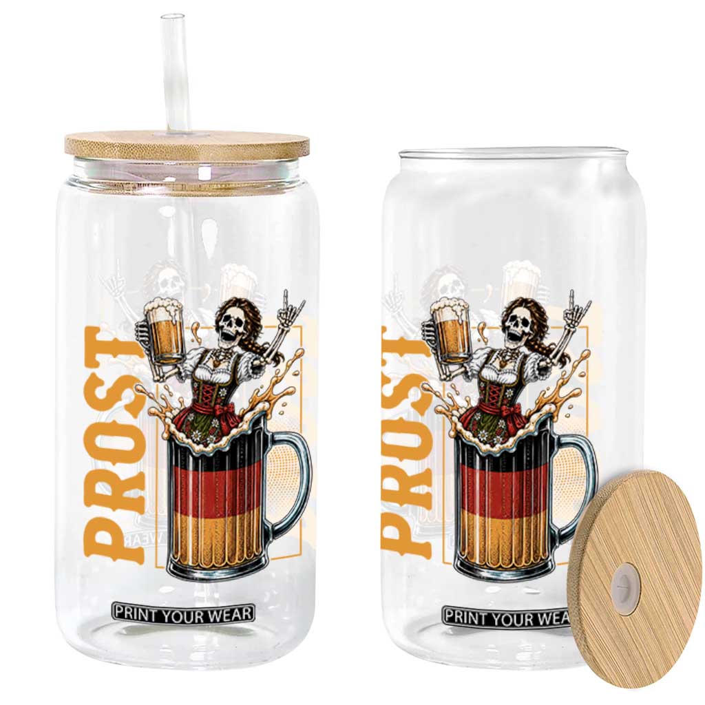Funny Skeleton Oktoberfest Glass Can Spooky Prost German Beer Drinker Graphic TS12 Print Your Wear