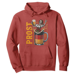 Funny Skeleton Oktoberfest Hoodie Spooky Prost German Beer Drinker Graphic TS12 Red Print Your Wear