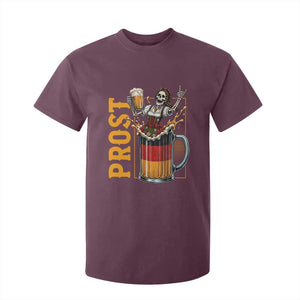 Funny Skeleton Oktoberfest T Shirt For Kid Spooky Prost German Beer Drinker Graphic TS12 Maroon Print Your Wear