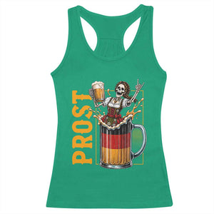 Funny Skeleton Oktoberfest Racerback Tank Top Spooky Prost German Beer Drinker Graphic TS12 Irish Green Print Your Wear