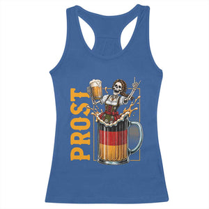 Funny Skeleton Oktoberfest Racerback Tank Top Spooky Prost German Beer Drinker Graphic TS12 Royal Blue Print Your Wear