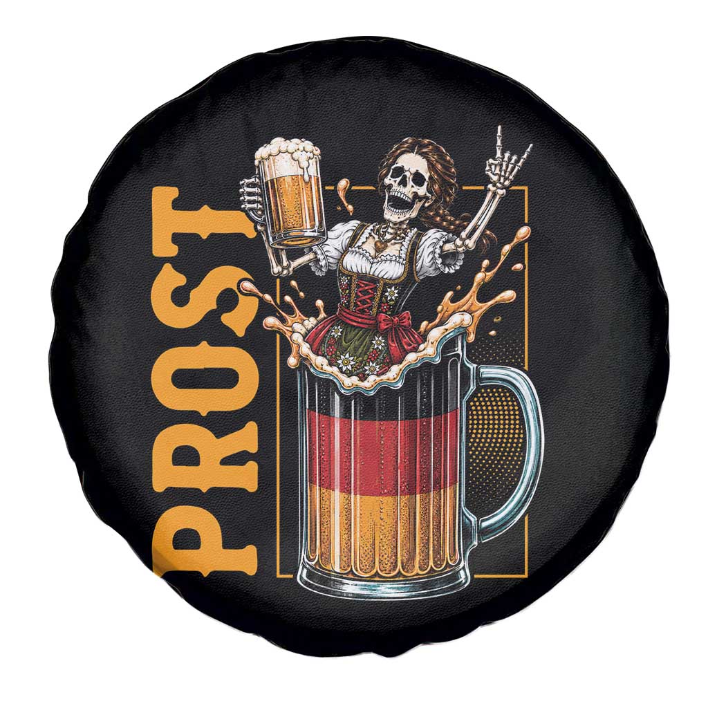 Funny Skeleton Oktoberfest Spare Tire Cover Spooky Prost German Beer Drinker Graphic TS12 Print Your Wear