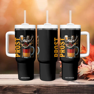 Funny Skeleton Oktoberfest Tumbler With Handle Spooky Prost German Beer Drinker Graphic TS12 Print Your Wear