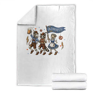 Funny Opossum Raccoon Frog Oktoberfest Beer Graphic Throw Blanket Spooky Drinking Team TS12 White Print Your Wear