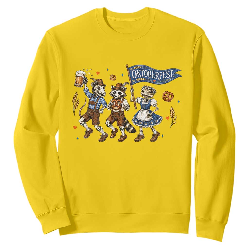 Funny Opossum Raccoon Frog Oktoberfest Beer Graphic Sweatshirt Spooky Drinking Team TS12 Daisy Print Your Wear