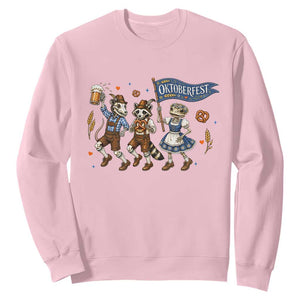 Funny Opossum Raccoon Frog Oktoberfest Beer Graphic Sweatshirt Spooky Drinking Team TS12 Light Pink Print Your Wear