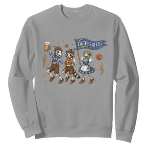 Funny Opossum Raccoon Frog Oktoberfest Beer Graphic Sweatshirt Spooky Drinking Team TS12 Sport Gray Print Your Wear