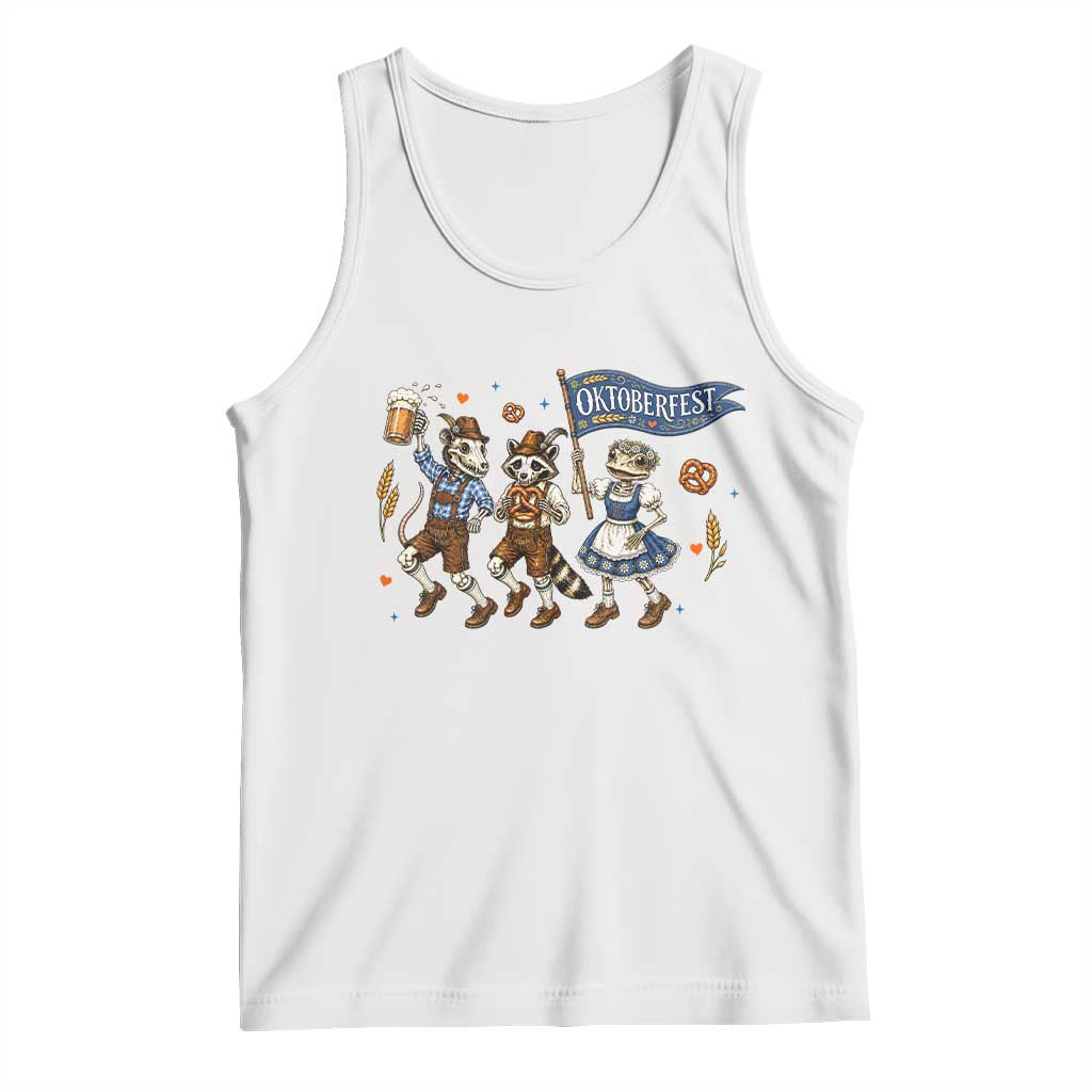 Funny Opossum Raccoon Frog Oktoberfest Beer Graphic Tank Top Spooky Drinking Team TS12 White Print Your Wear