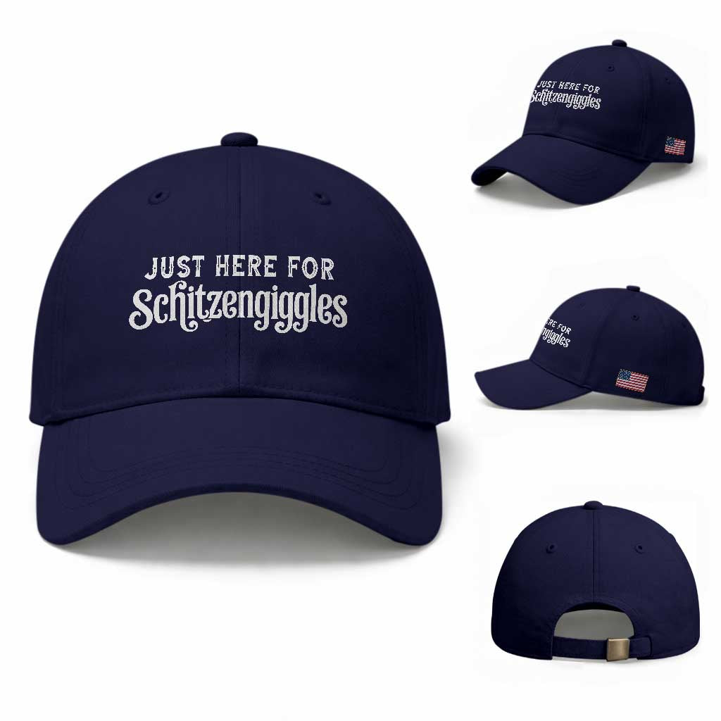 Just Here For Schitzengiggles Baseball Cap German Beer Festival Funny Gift TS12 Baseball Cap Universal Fit Dark Blue Print Your Wear