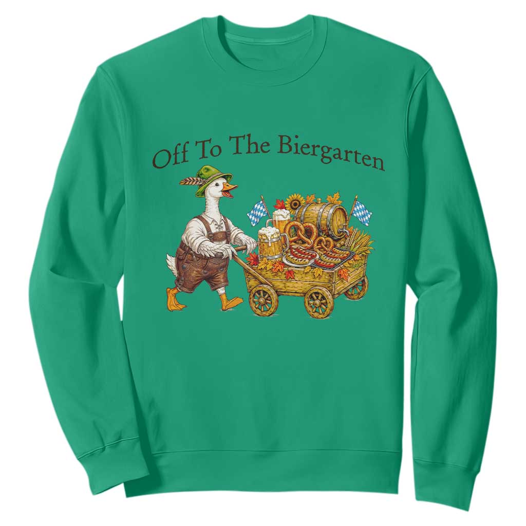 Funny Goose German Beer Festival Sweatshirt Off To The Biergarten TS12 Irish Green Print Your Wear