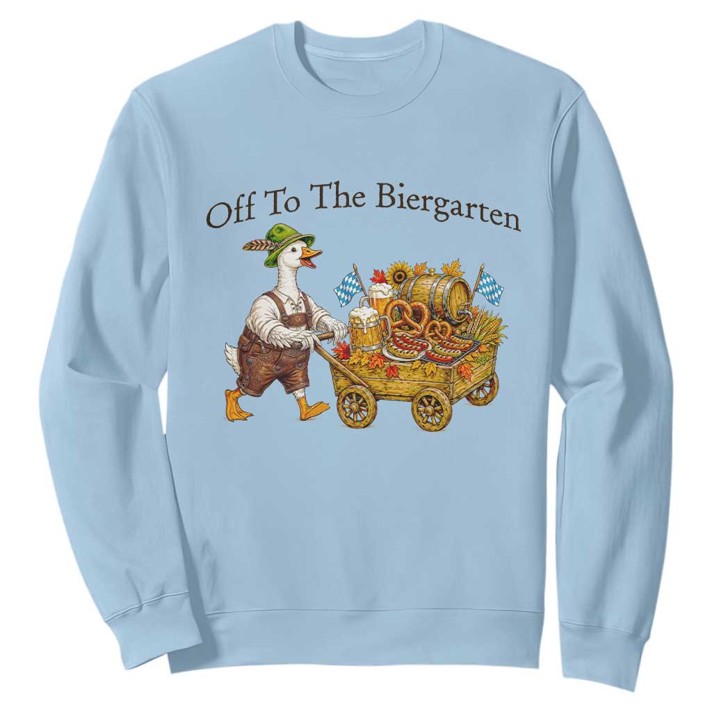 Funny Goose German Beer Festival Sweatshirt Off To The Biergarten TS12 Light Blue Print Your Wear