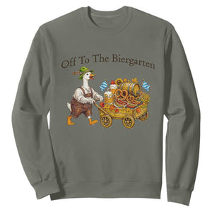 Funny Goose German Beer Festival Sweatshirt Off To The Biergarten TS12 Military Green Print Your Wear