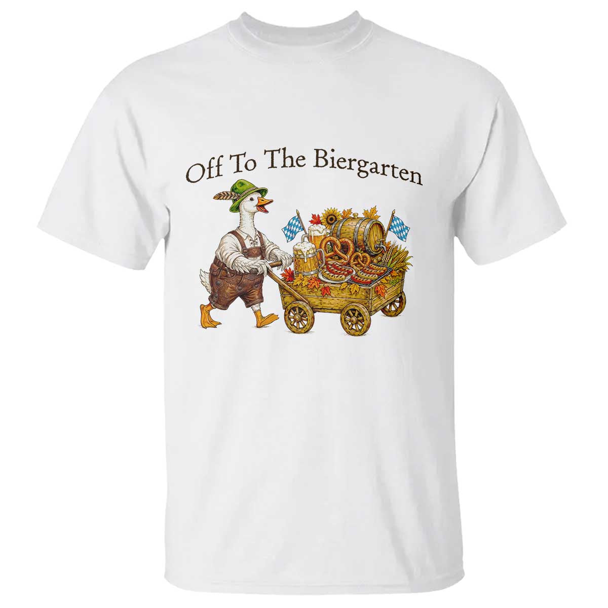 Funny Goose German Beer Festival T Shirt Off To The Biergarten TS12 White Print Your Wear