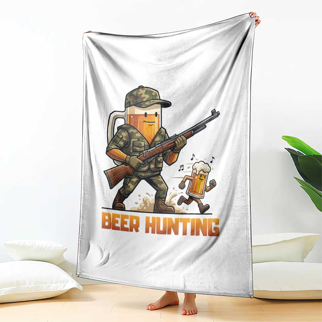 Beer Hunting Season Open Throw Blanket Beer Hunter Brew Lover Humor TS12 Print Your Wear