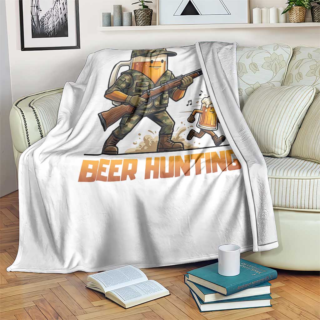 Beer Hunting Season Open Throw Blanket Beer Hunter Brew Lover Humor TS12 Print Your Wear