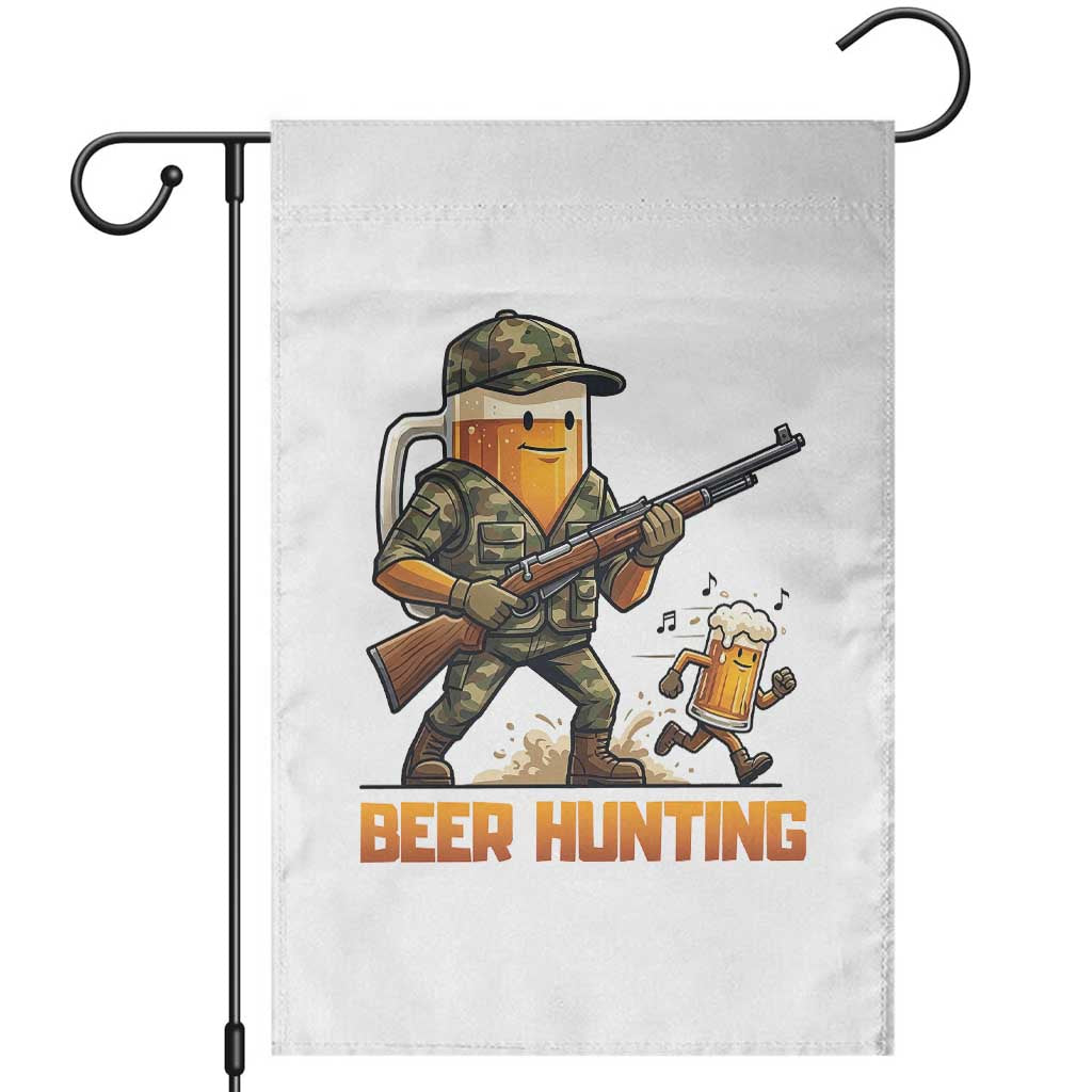 Beer Hunting Season Open Garden Flag Beer Hunter Brew Lover Humor TS12 White Print Your Wear