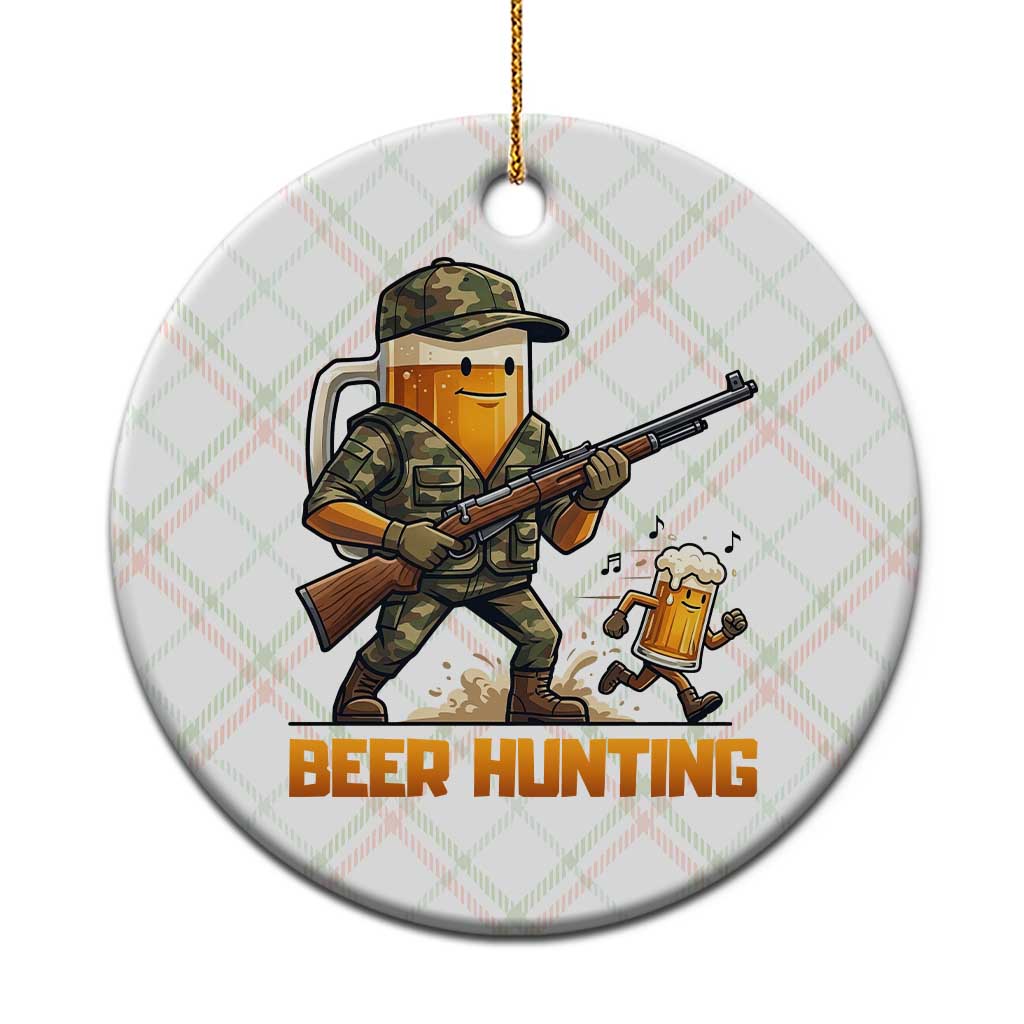 Beer Hunting Season Open Ceramic Ornament Beer Hunter Brew Lover Humor TS12 1pc Christmas Plaid Print Your Wear