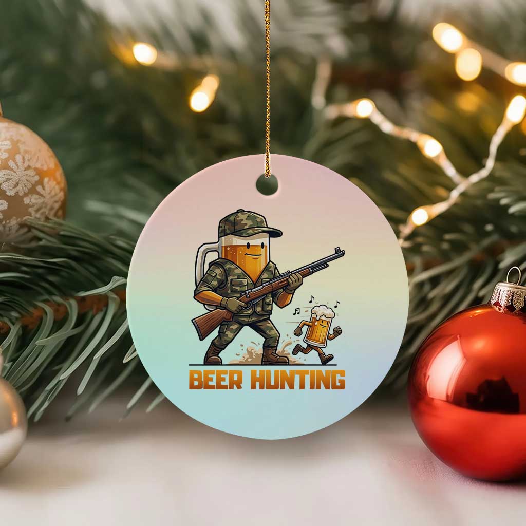 Beer Hunting Season Open Ceramic Ornament Beer Hunter Brew Lover Humor TS12 1pc Pastel Print Your Wear