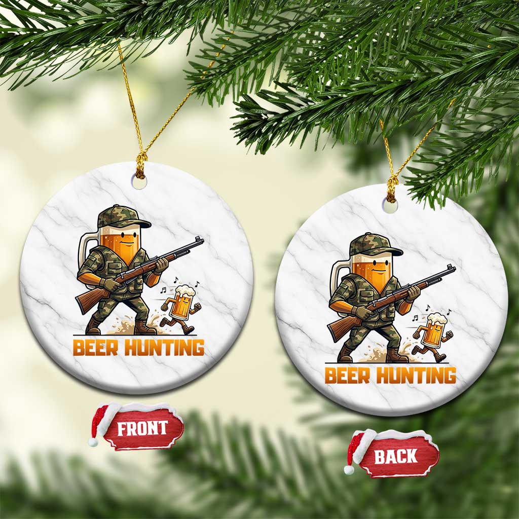 Beer Hunting Season Open Ceramic Ornament Beer Hunter Brew Lover Humor TS12 1pc White Marble Print Your Wear