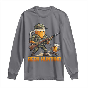 Beer Hunting Season Open Long Sleeve Shirt Beer Hunter Brew Lover Humor TS12 Charcoal Print Your Wear