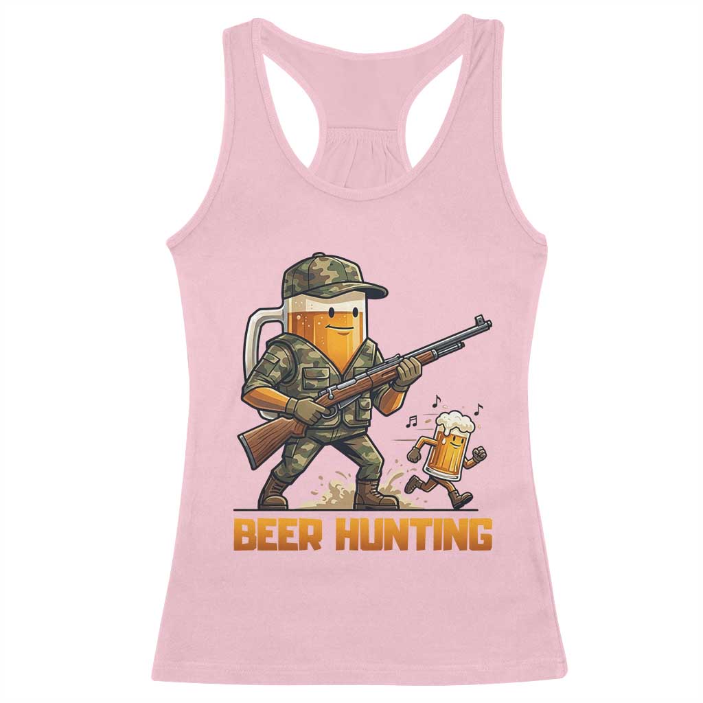 Beer Hunting Season Open Racerback Tank Top Beer Hunter Brew Lover Humor TS12 Light Pink Print Your Wear