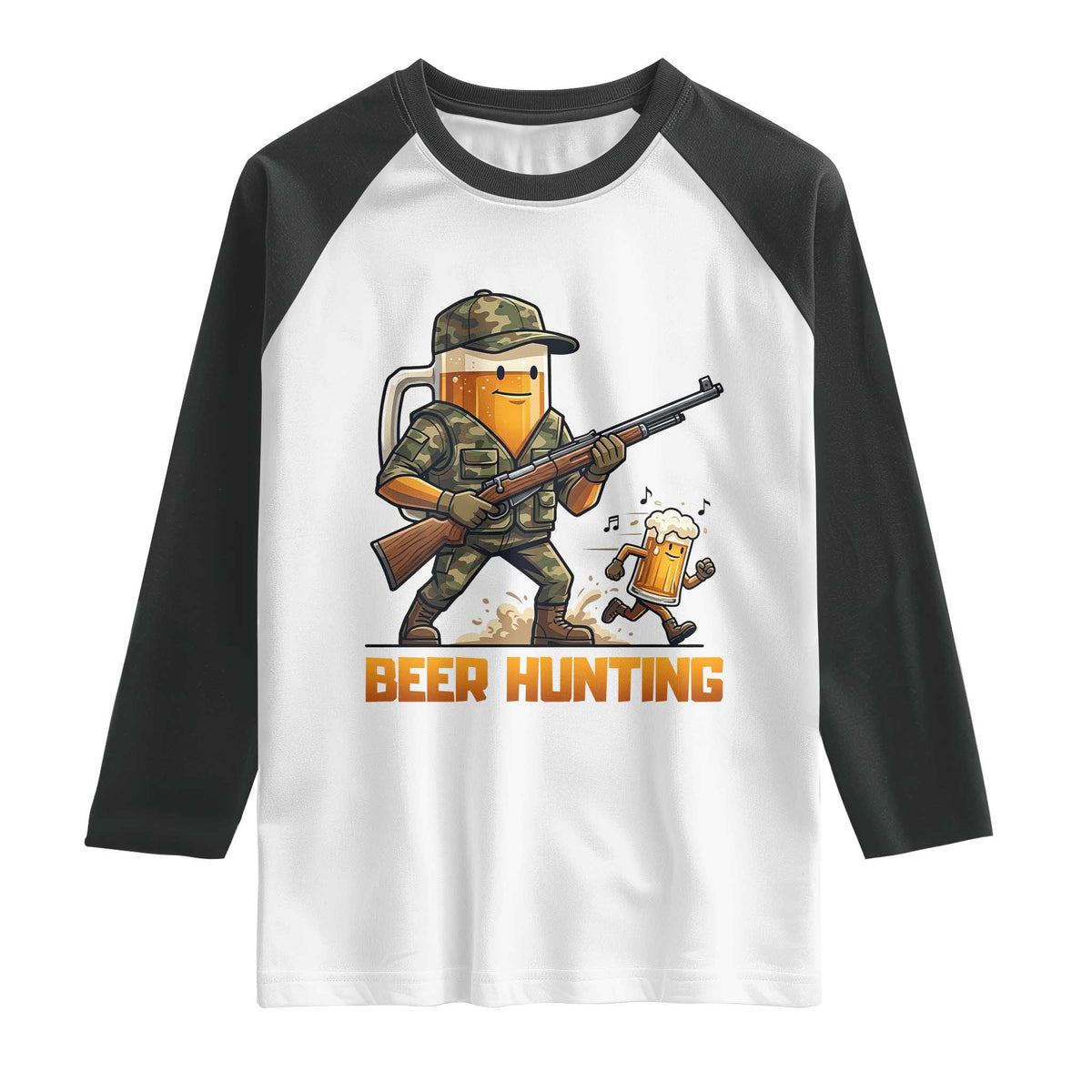 Beer Hunting Season Open Raglan Shirt Beer Hunter Brew Lover Humor TS12 White Black Print Your Wear