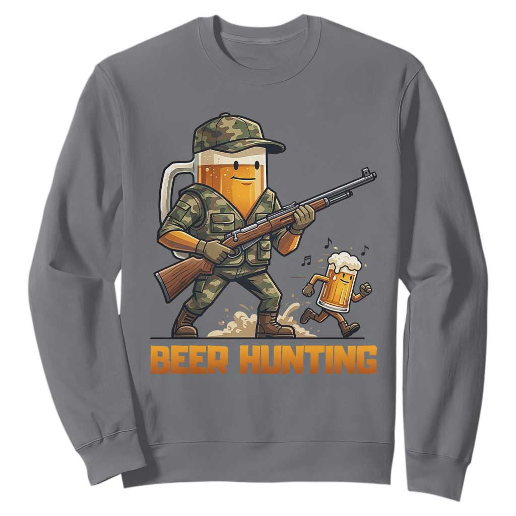Beer Hunting Season Open Sweatshirt Beer Hunter Brew Lover Humor TS12 Charcoal Print Your Wear