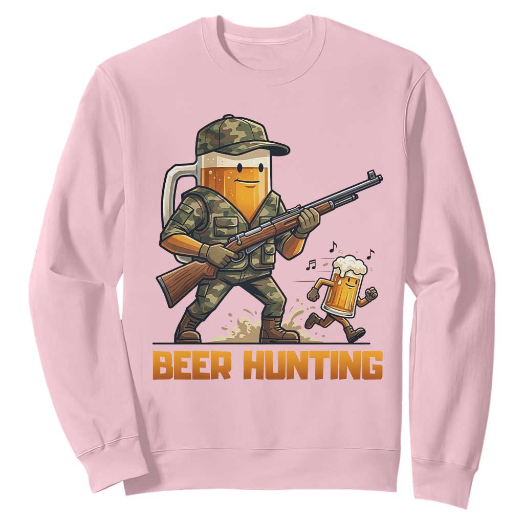Beer Hunting Season Open Sweatshirt Beer Hunter Brew Lover Humor TS12 Light Pink Print Your Wear