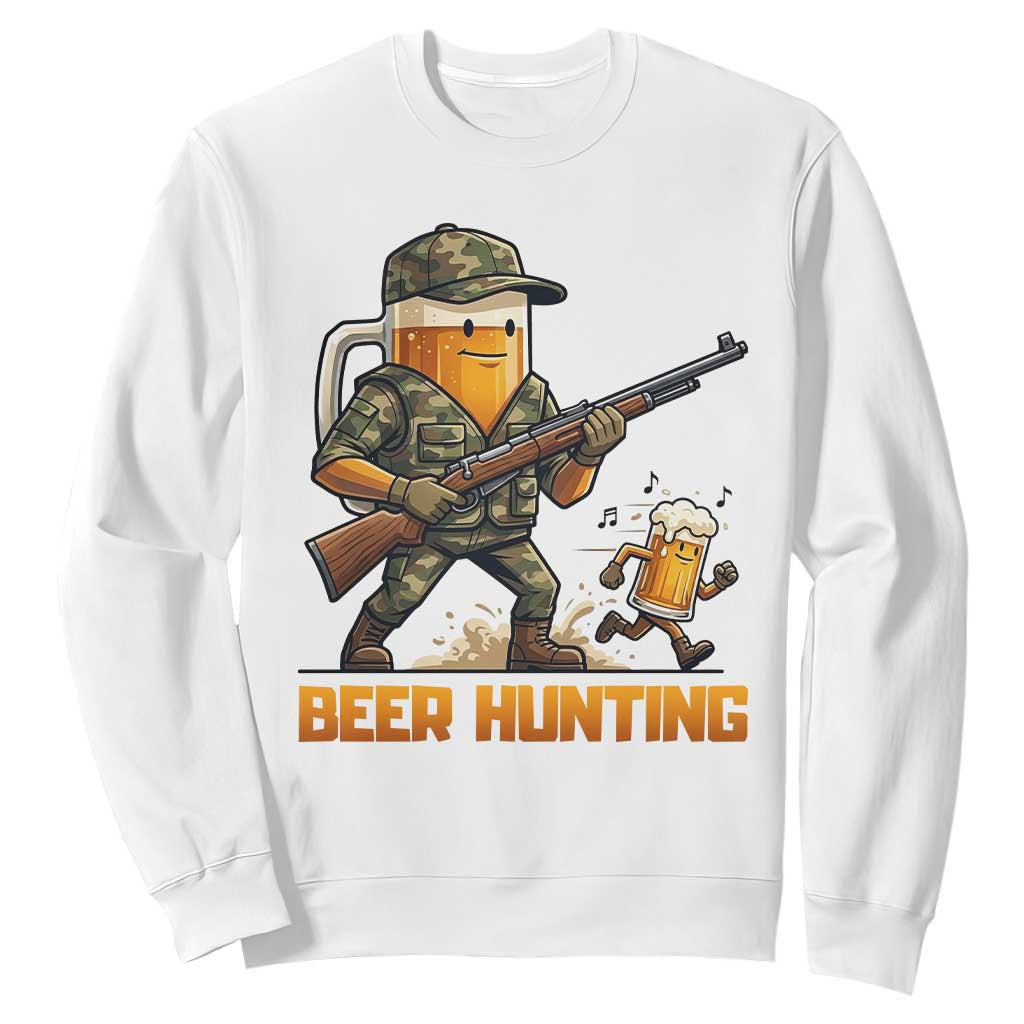 Beer Hunting Season Open Sweatshirt Beer Hunter Brew Lover Humor TS12 White Print Your Wear