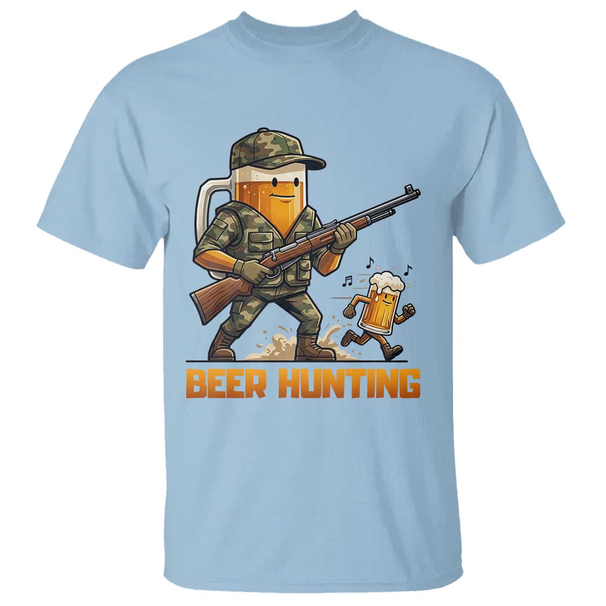 Beer Hunting Season Open T Shirt Beer Hunter Brew Lover Humor TS12 Light Blue Print Your Wear