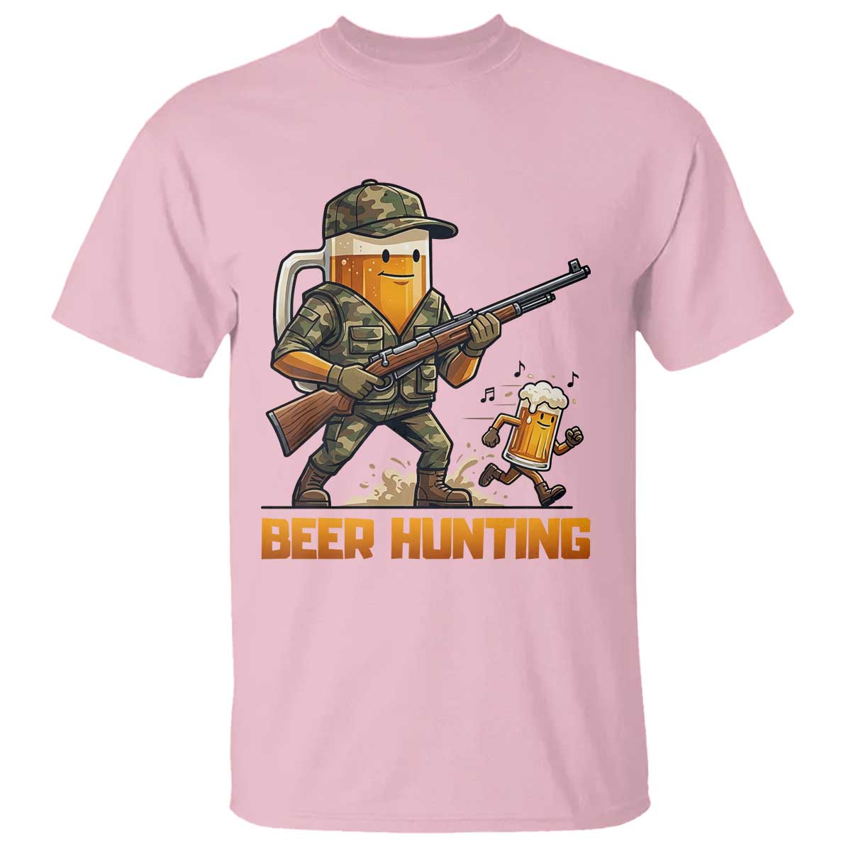 Beer Hunting Season Open T Shirt Beer Hunter Brew Lover Humor TS12 Light Pink Print Your Wear