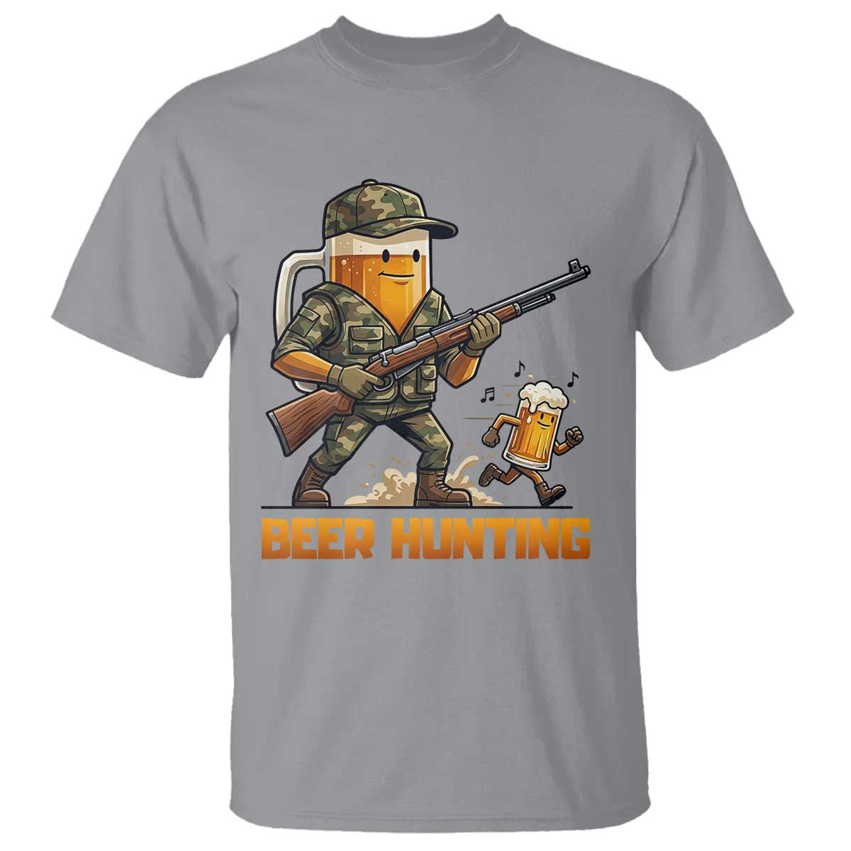 Beer Hunting Season Open T Shirt Beer Hunter Brew Lover Humor TS12 Sport Gray Print Your Wear