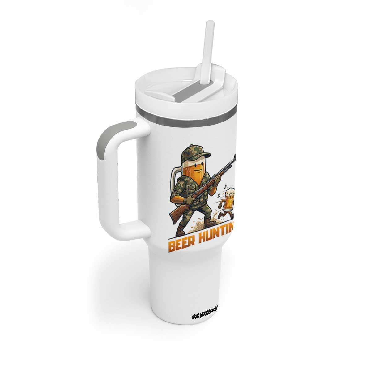 Beer Hunting Season Open Tumbler With Handle Beer Hunter Brew Lover Humor TS12 Print Your Wear