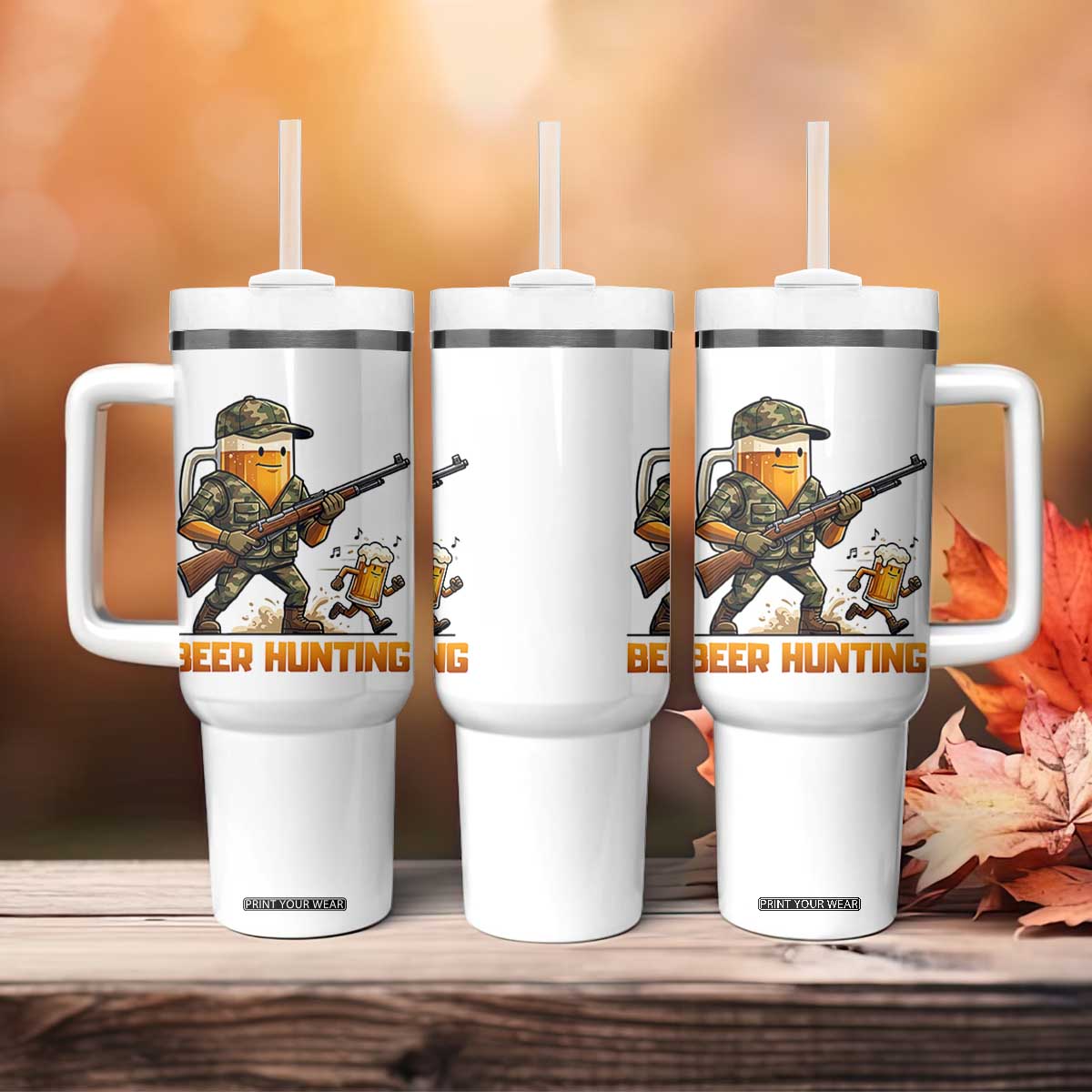 Beer Hunting Season Open Tumbler With Handle Beer Hunter Brew Lover Humor TS12 Print Your Wear